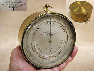 J. H. Steward 19th century barometer with thermometer